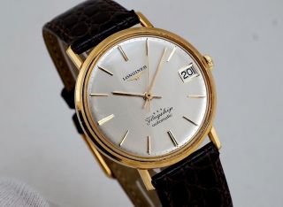 VINTAGE LONGINES FLAGSHIP 18K GOLD AUTOMATIC WITH DATE DIAL FROM 1966 4