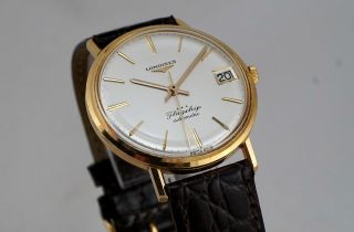 VINTAGE LONGINES FLAGSHIP 18K GOLD AUTOMATIC WITH DATE DIAL FROM 1966 7