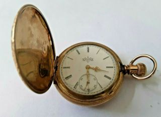 Antique Elgin Fancy Gold Hunters Case Pocket Watch 7j Sz.  6s Sidewinder 1893