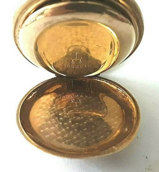 Antique ELGIN Fancy Gold HUNTERS CASE Pocket Watch 7j sz.  6s Sidewinder 1893 3