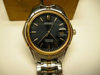 Gents Seiko Perpetual Calender 8f32 - 0189 Factury Serviced