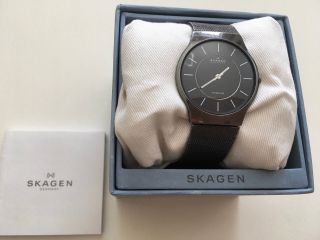 Authentic Skagen Men’s Slimline Titanium Mesh Watch Model 233ltmb