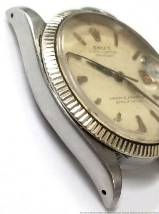 6605 Rolex Datejust Red Roulette Date White Gold Bezel Steel Vintage Watch 2 Fix 4