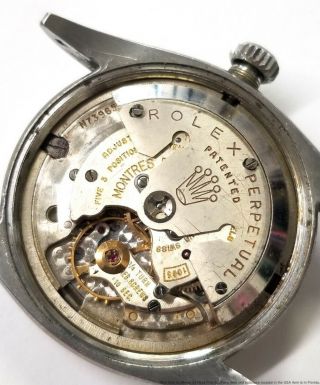 6605 Rolex Datejust Red Roulette Date White Gold Bezel Steel Vintage Watch 2 Fix 8