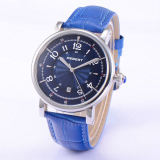 Debert Stainless Steel 43mm Blue Dial Automatic Mens Watch 1837