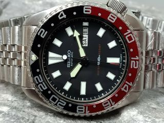 Vintage Seiko Scuba Diver 6309 - 7290 Black Face Automatic Mens Watch 811119