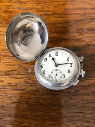 Rare Antique 15 Jewel Swiss Made Hunter Pocket Fob Watch Metal Argente.  Brev Usa