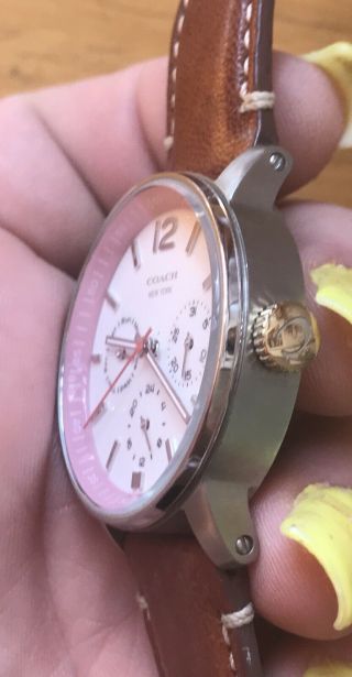COACH Ladies Watch 81.  7.  20.  0844 Women ' s Wrist Watch Leather Strap Band 6