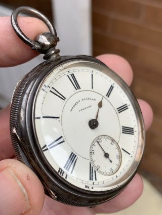 A Gents Large Antique Solid Silver “preston” Fusee Pocket Watch,  Chester 1877.