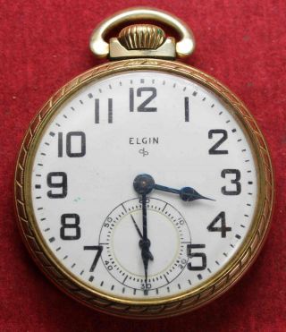 1948 Elgin Grade 575 16s 15j Pocket Watch - Of Rgp Case - Vintage - Runs