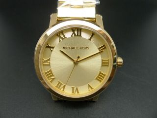 Old Stock Michael Kors Norie Mk3560 Gold Plated Quartz Women Watch