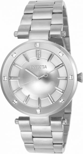 23726 Invicta Angel Quartz Women Silver Dial 38mm Stainless Steel Bracelet Watch