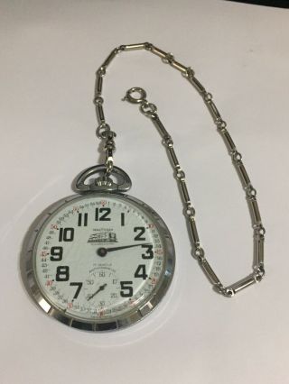 Vintage Waltham Pocket Watch Railroad Train Engraved 17 Jewels Running Repair