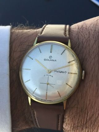 Vintage Golana Megalo 17 Rubis Watch Orologio Montre Uhren