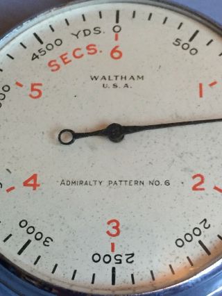 VINTAGE WALTHAM MILITARY USA BOMB TIMER 6 SECONDS ADMIRALTY PATTERN No 6 NR 2
