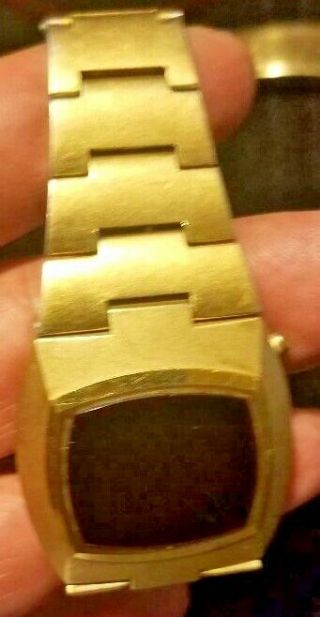 Vintage Compu Chron Red Led Digital Watch Gold Filled Pulsar No Brand Usa