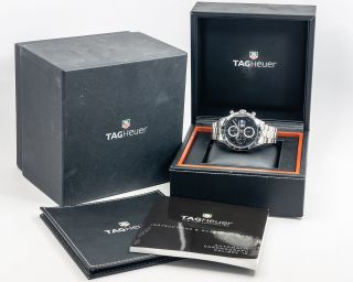 Pre - Owned Tag Heuer Stainless Steel Carrera Ref.  Cv2010 - 0 W/ Box And Booklet