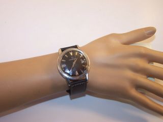 1962 Eterna - Matic Swiss 17 Jewel 1422U Black Arrow Dial Men ' s S/S Watch 3