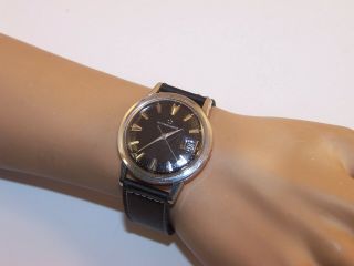 1962 Eterna - Matic Swiss 17 Jewel 1422U Black Arrow Dial Men ' s S/S Watch 4