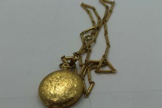 Sheffield Vintage Gold Filled Swiss Made Pocket Watch With Chain