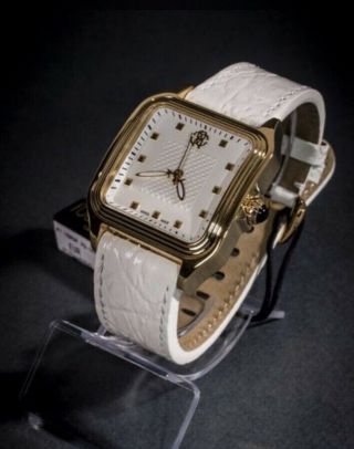 Gold Roberto Cavalli Venom Luxury Women’s Swiss Made Watch White And Gold