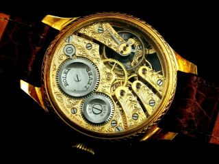 ROLEX Vintage Men ' s Wrist Watch Skeleton Gold Mechanical Mens Wristwatch Swiss 7