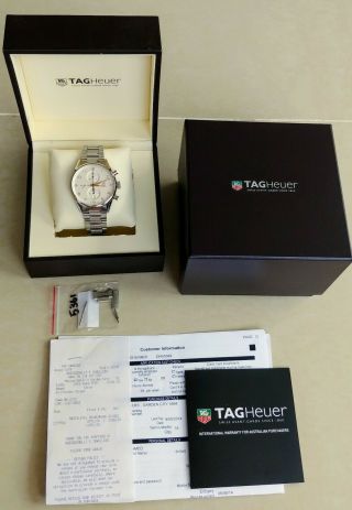 Authentic Tag Heuer Carrera Calibre 1887 Automatic Steel Rose Gold Dial Men 