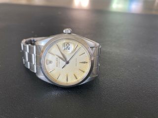 Vintage Rolex Mens Oysterdate Precision 6694,  35mm Steel Watch Cream Dial