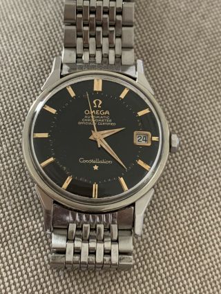 Vintage Omega Constellation Pie Pan Black Dial Rare Watch All 561 5
