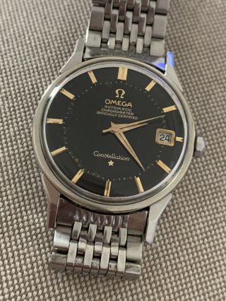 Vintage Omega Constellation Pie Pan Black Dial Rare Watch All 561 6