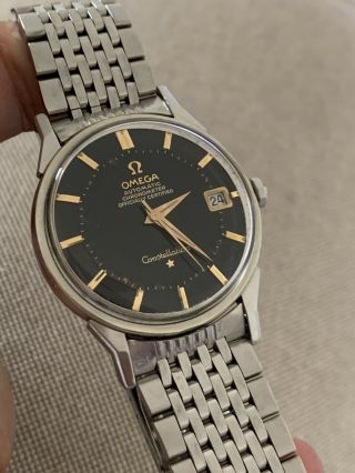 Vintage Omega Constellation Pie Pan Black Dial Rare Watch All 561 8