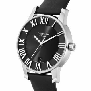 Tiffany & Co.  Atlas Dome Automatic Black Dial Men ' s Watch Z1800.  68.  10A21A50A 2