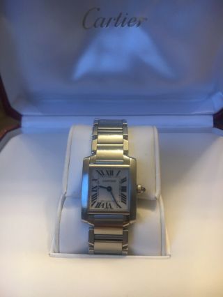 Cartier Tank Francaise Stainless Steel Womens Watch Small