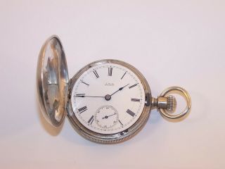 1882 Waltham 18s 11 Jewel P.  S.  Bartlett Sterling Silver Hunter Pocket Watch