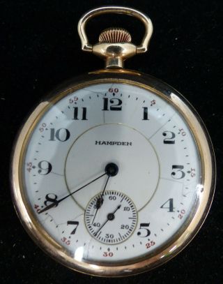 Antique Hampden Gold Filled Pocket Watch 17 Jewels