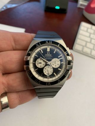 OMEGA CONSTELLATION Double Eagle Chronograph S/S 41mm PANDA DIAL 9