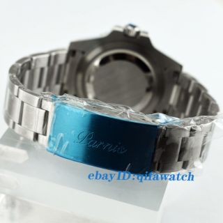 40mm Parnis Sapphire GMT Ceramic Bezel Black Dial Automatic Men ' s Watch 2173 7