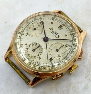Vintage Breitling Premier Chronograph Wristwatch Ref.  787 18kt Rose Gold NR 2