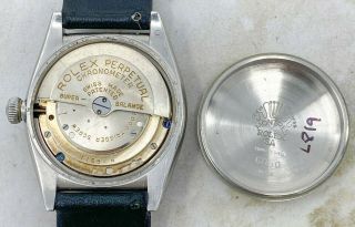 Vintage Rolex Oyster Perpetual Bubbleback Steel Wristwatch Ref.  3372 NR 12