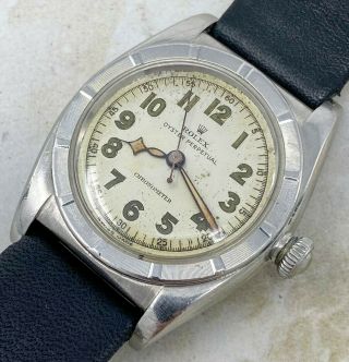 Vintage Rolex Oyster Perpetual Bubbleback Steel Wristwatch Ref.  3372 NR 2