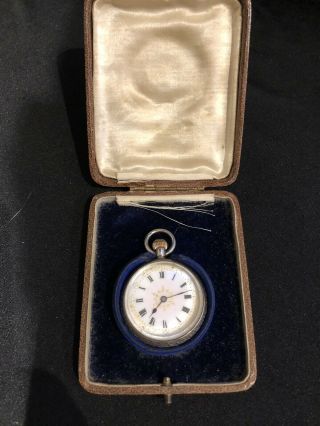 Antique Solid Silver Fob / Pocket Watch.  Patronised By Hrh Princess Of Wales
