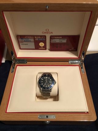 Omega Seamaster 2221.  80.  00 Wrist Watch For Men,  Large Size,  Blue Wave Dial
