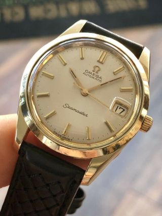 Omega Seamaster 1966 Vintage Serviced Automatic Mens 14k Gold Capped Watch,  Box