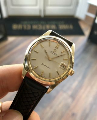 Omega Seamaster 1966 vintage serviced automatic mens 14K gold capped watch,  box 3