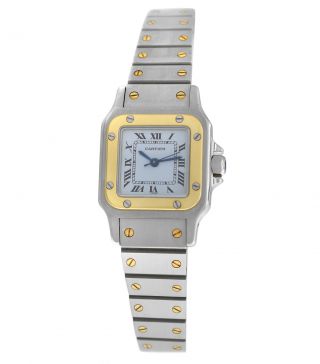 Cartier Santos De Cartier Galbee 18k Gold Steel Automatic 24mm Watch