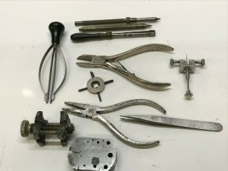 Vintage Watch Tools,  Wheel Remover,  Anvil,  Hand Vice,  More Tools