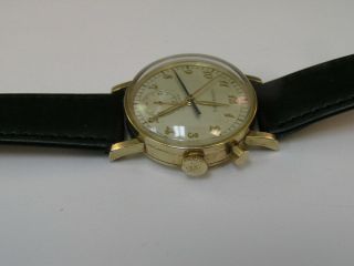 Vintage Longines Fly Back Chronograph Watch Single Pusher Cal 12.  68Z 1947 2