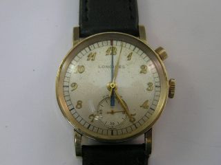Vintage Longines Fly Back Chronograph Watch Single Pusher Cal 12.  68Z 1947 4
