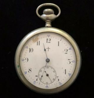 Antique Ingersoll Trenton Pocket Watch Early 1900s Nickel Silver