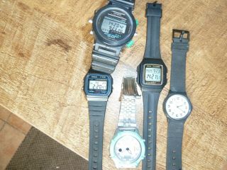 6 Casio Watches Dw - 6200,  Stp - 100j,  F - 201wa,  Uv - 700 Marlin,  F - 91w,  Mq - 24